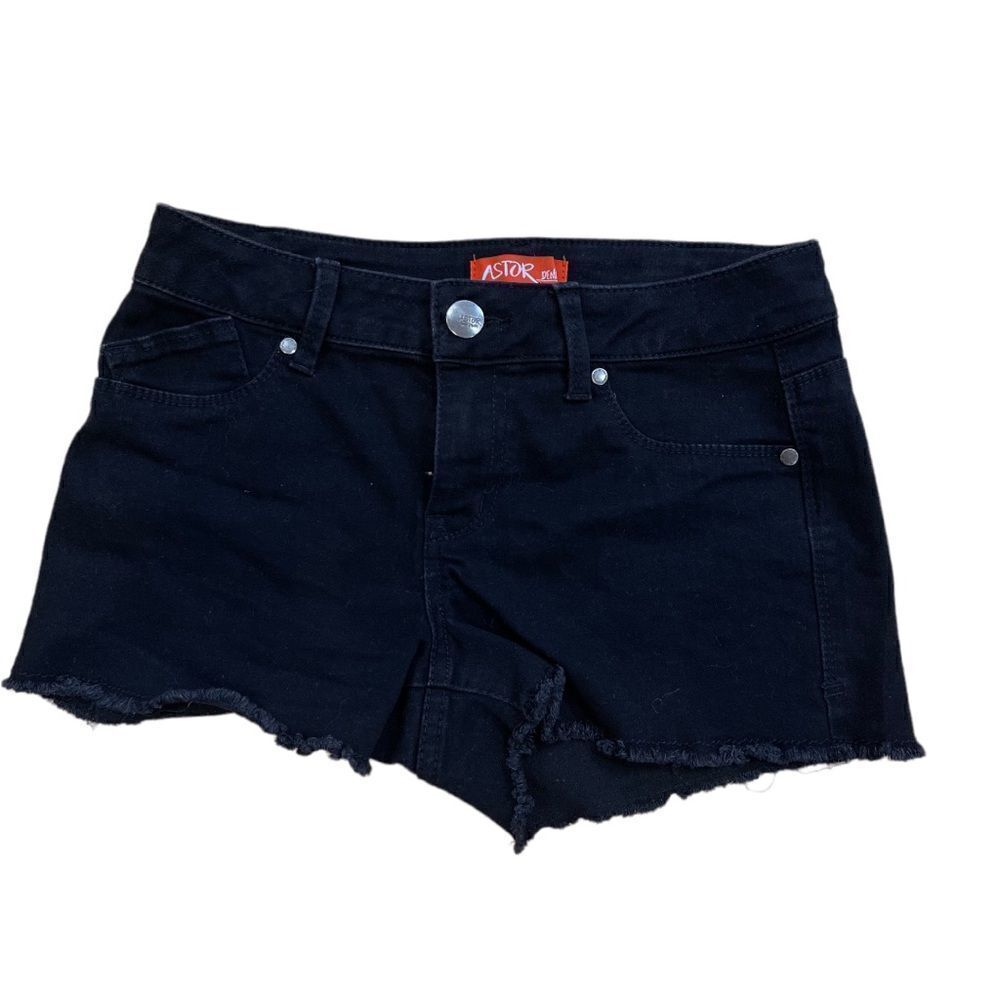 Black denim shorts 